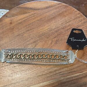 Taramanda Two-Tone Chain Statement Bracelet